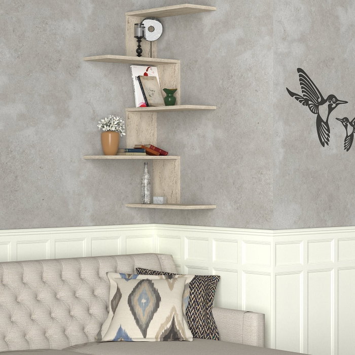 Hanah Home Caniko Estantería de Pared Travertino